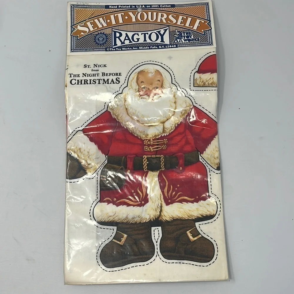 Sew-It-Yourself Rag Toy Santa Claus NWT Cotton 12” Christmas St. Nick Holiday